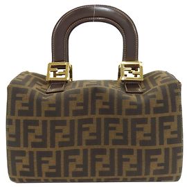 Borsa a mano Fendi Mini Boston motivo Zucca