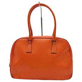Prada Orange Leder Boston Tasche