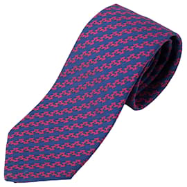 Cravatta in seta Hermès in blu navy e rosso