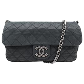 CHANEL JUMBO SINGLE FLAP TASCHEN CC RUTHENIUM LOGO CC KETTE TASCHEN - Chanel