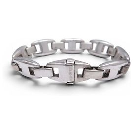 Hermès BRACCIALE VINTAGE HERMES CASSIOPEE 17,7 CM IN ARGENTO MASSICCIO 925 66GR CINTURINO IN ARGENTO