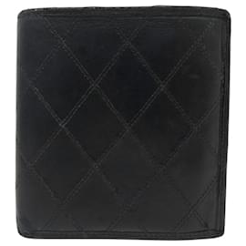 CARTERA VINTAGE CHANEL DE 2 PLEGADOS EN CUERO QUILTED NEGRO