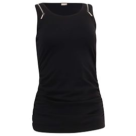 Top sin mangas con detalles de cremallera Michael Michael Kors en algodón negro