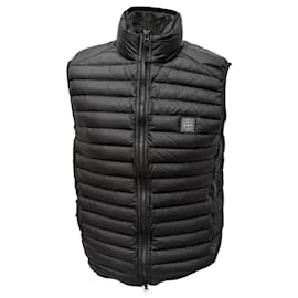 Packbarer Daunenwesten von Stone Island aus schwarzem Nylon