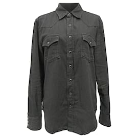 Camicia con bottoni Saint Laurent in cotone nero