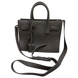 Borsa Sac De Jour Nano di Saint Laurent in pelle grigia
