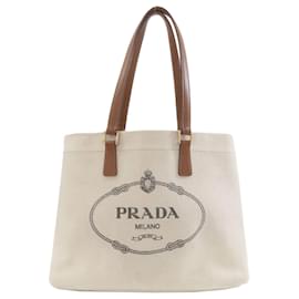 Borsa Tote Logo Prada 1BG355 in Tela Bianca