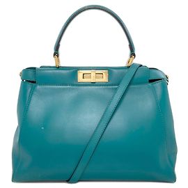 Borsa Fendi Peekaboo 2 in turchese