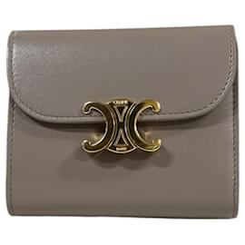 Celine Small Flap Wallet Triomphe Tri-fold Leather - Céline