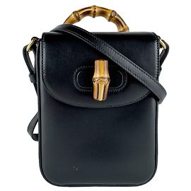 Borsa a spalla in pelle nera Gucci