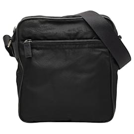 Borsa a spalla con placca logo triangolare Prada