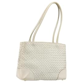 Sac Tote en cuir Intrecciato Bottega Veneta blanc et or Auth bs34623