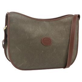 Borsa a Spalla GUCCI in Tela Beige Oro Auth ep14080