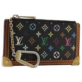 LOUIS VUITTON Monograma Multicolor Pochette Cles Bolsa Negra M13664 Auth 176954