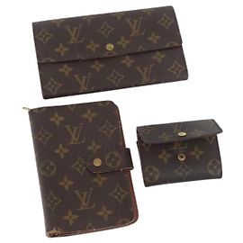 LOUIS VUITTON Monogram Day Planner Cover 3 Set LV Auth 175671