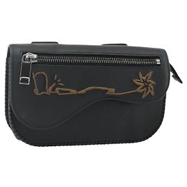 Pochette a braccio Saddle Christian Dior Cactus Jack in pelle nera argento autentica ka4066A