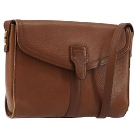 Borsa a Spalla Burberry in Pelle Marrone Oro Auth ep14277