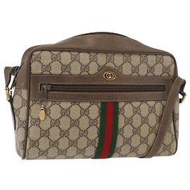 Gucci Borsa GG Supreme Web Sherry Line in PVC beige e rosso 68 02 005 Auth 176196