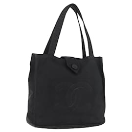 CHANEL Borsa a Mano Nylon Nera Argento CC Auth 176247