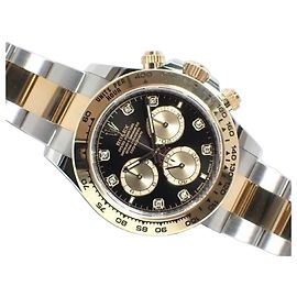 ROLEX Daytona SS x18KYG Kombination schwarzes Zifferblatt 8P Diamant 126503G '24 Herren