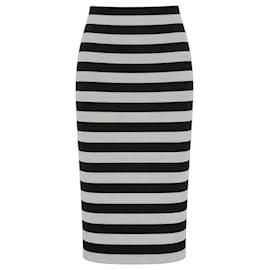 Falda lápiz Burberry de rayas negro gris