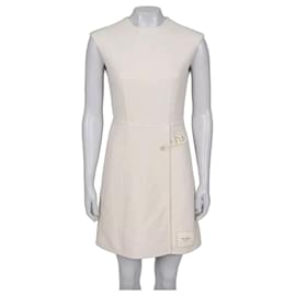 Prada Creme Wollfigurkleid XXS/IT36 gebraucht
