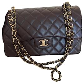 Chanel Classic Flap Handtasche Leder braun
