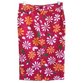 Leckender roter DOLCE & GABBANA Rock mit Gänseblümchenmuster, neu - Dolce & Gabbana