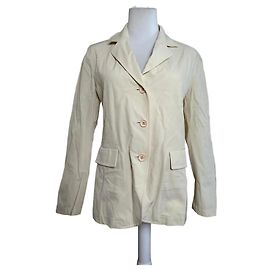 Vintage Issey Miyake Fête Blazer aus Nylon Creme M