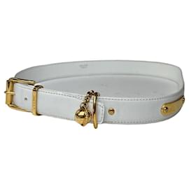 Céline Cintura Celine Vintage in Pelle Bianca