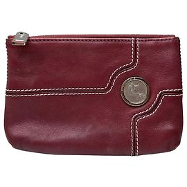Céline Pochette in pelle vintage Celine con zip bordeaux