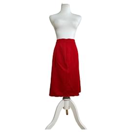 Jupe en laine vintage Yves Saint Laurent Rouge S