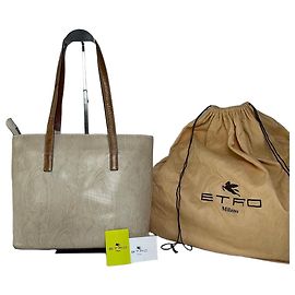 Bolso tote de lona paisley vintage Etro crema