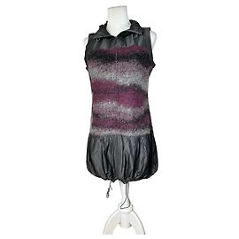Autre Marque Vintage Kansai Yamamoto Wollmischung Kleid Grau Lila S