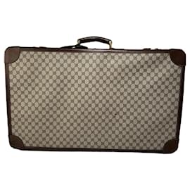 Valigia Vintage Gucci GG Supreme in Tela Beige Marrone