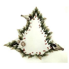 Autre Marque Franz Collection Winter Wonderland Chickadee Tree Porcelain Plate