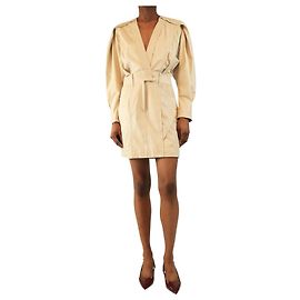 Iro Vestido mini de cuero crema - talla UK 8