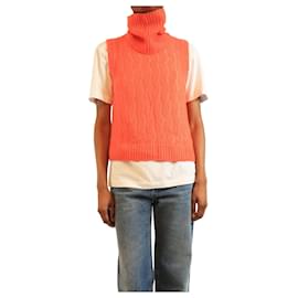Gilet in misto cashmere corallo con snood - taglia S - Autre Marque