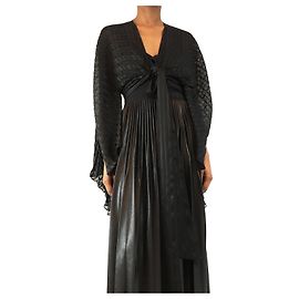 Autre Marque Top envolvente de rayas plisadas negras - talla UK 6