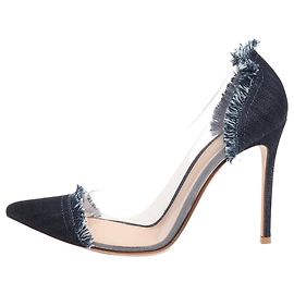 Gianvito Rossi Tacchi plex Lola in denim blu - taglia EU 37.5 (UK 4.5)
