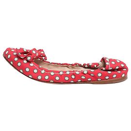 Miu Miu Ballerine con fiocco a pois rossi - taglia EU 40 (UK 7)