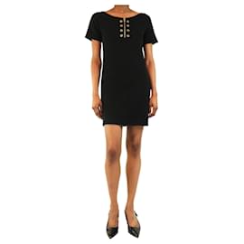Prada Schwarzes Strick-Mini-Kleid mit Ösen - Größe UK 6
