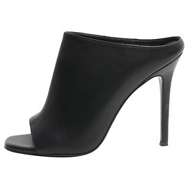 Ermanno Scervino Schwarze Leder-Peeptoe-Mules - Größe EU 38