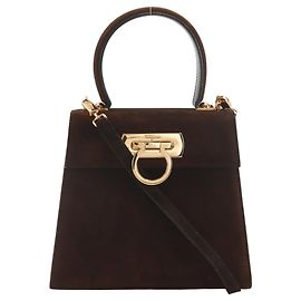 Borsa in suede Gancini Salvatore Ferragamo