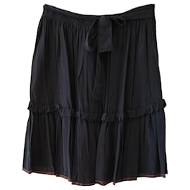 FALDA MIDI PRADA EN CREPE DE CHINE CON CINTURÓN. - Prada