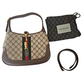 Borsa Balenciaga x Gucci in tela monogrammata