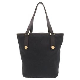 Borsa tote in tela GG in pelle nera di Gucci