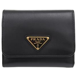 Prada Saffiano Dreiecks Tri-Fold Geldbörse