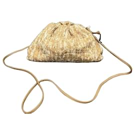 Borsa a spalla Bottega Veneta Cloud Oro in tessuto