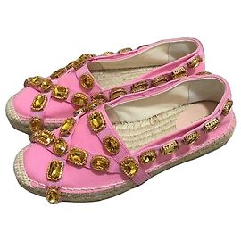 Gucci Fischer Schuhe Rosa Stoff Größe 38